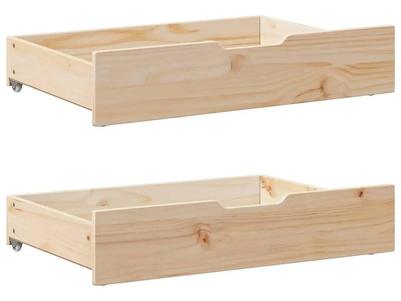 Billede 1 - Sengeskuffer med hjul 2 stk. 80x55x17 cm massivt fyrretræ