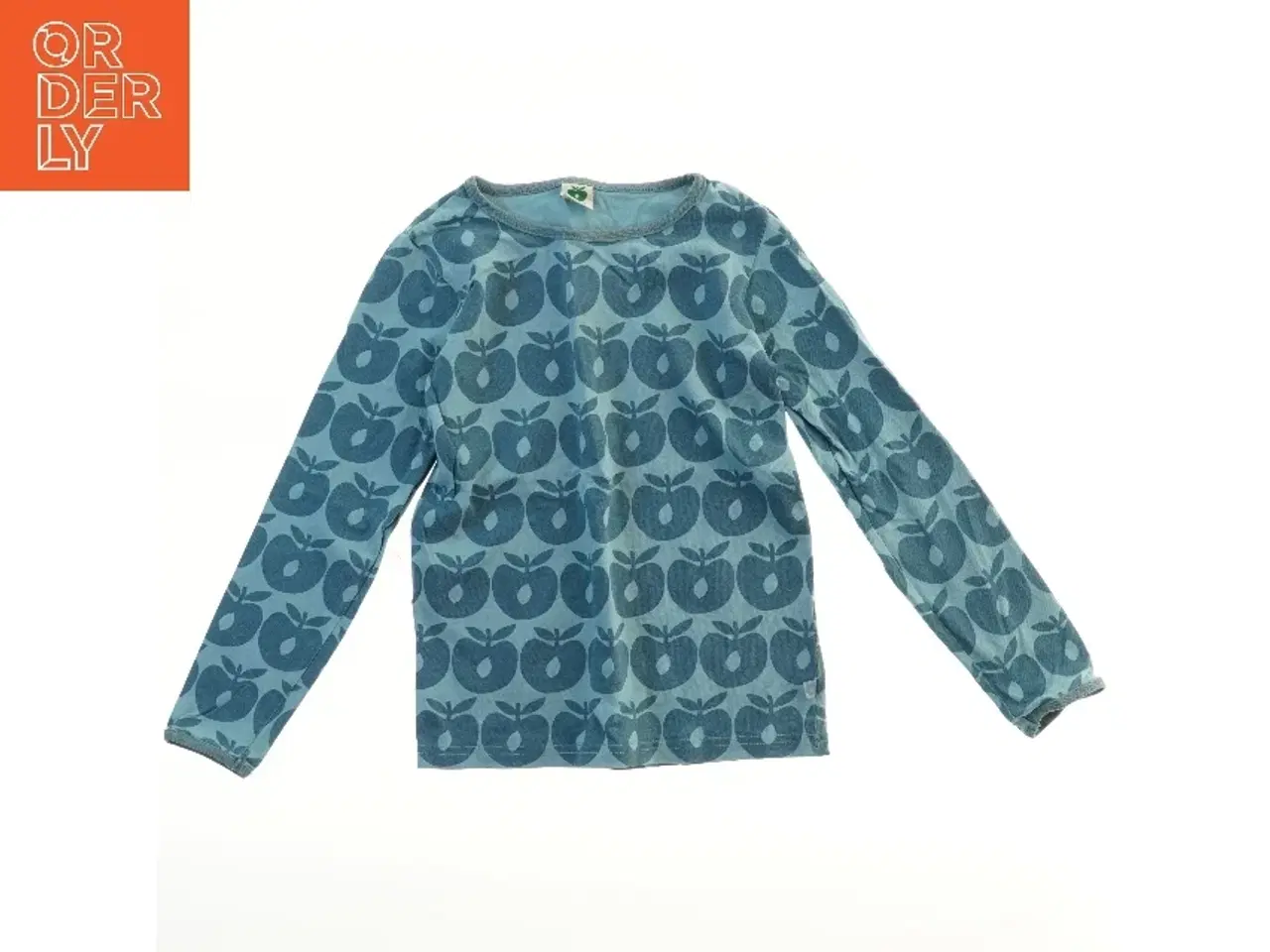 Billede 1 - Langærmet bluse med æblemønster fra Småfolk (str. 122)