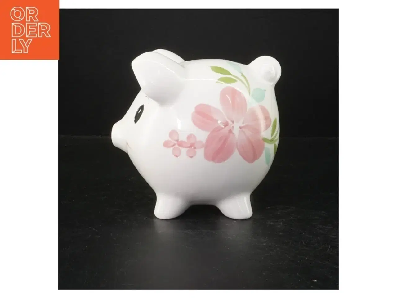 Billede 1 - Keramik sparegris med blomstermotiv (str. 20 cm)
