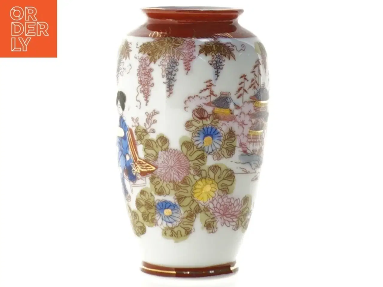 Billede 6 - Dekoreret porcelænsvase (str. 12,5 x 7,5 cm)