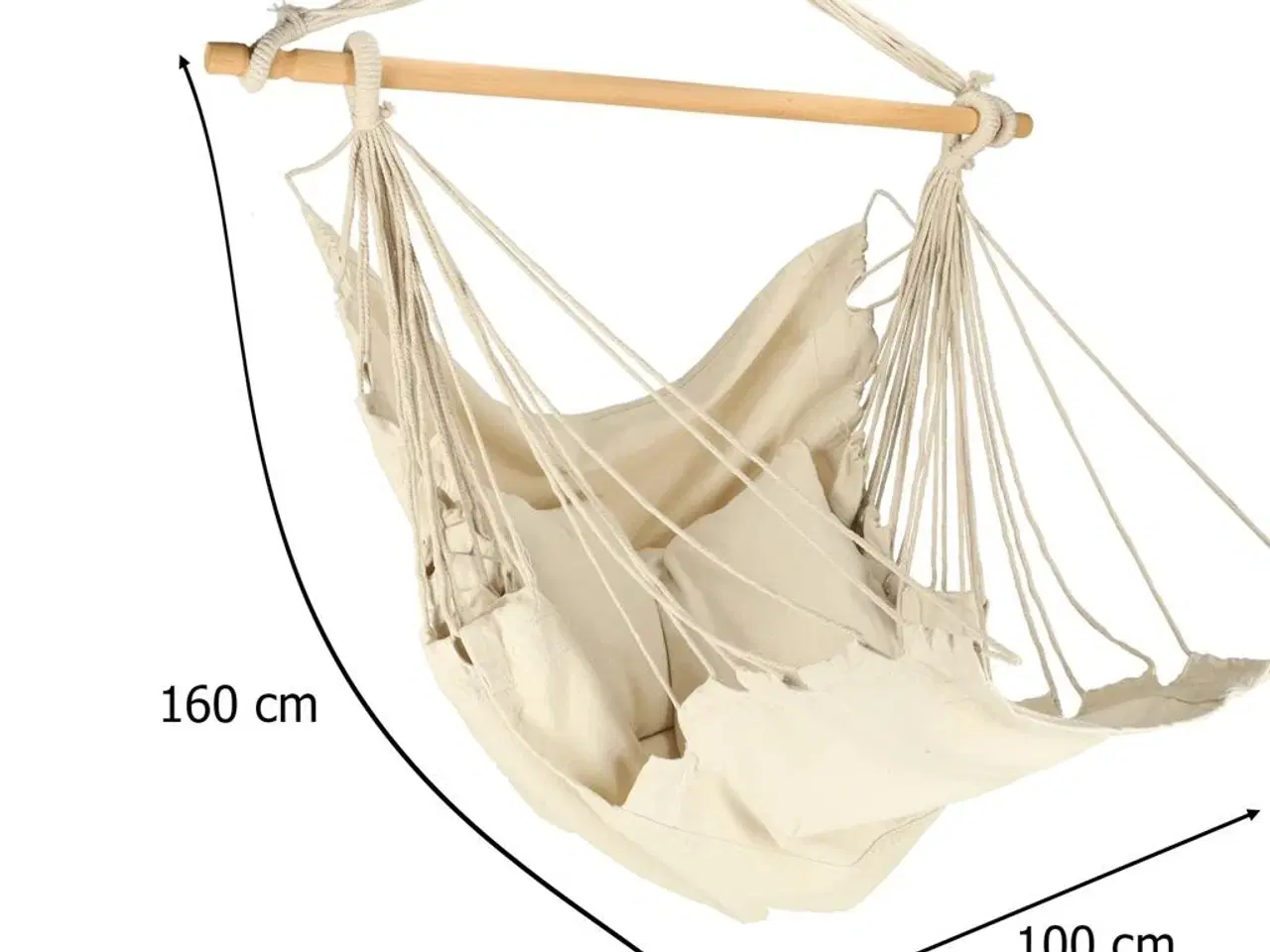 Billede 13 - Hængekøje-stol med fodstøtte – boho loungestol 130 cm, beige