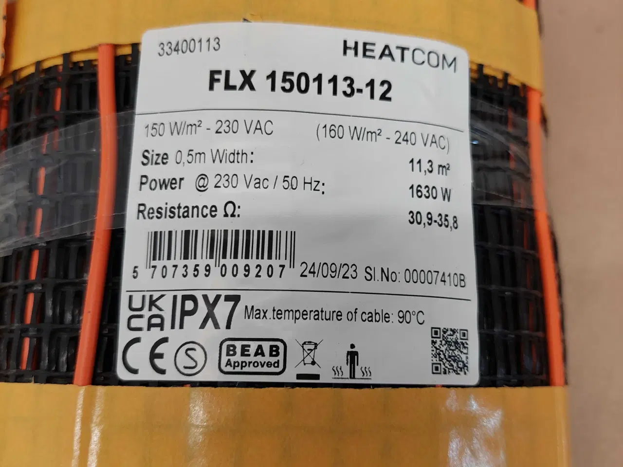 Billede 2 - Gulvvarmemåtte, Heatcom 11,3 m2. Ubrugt
