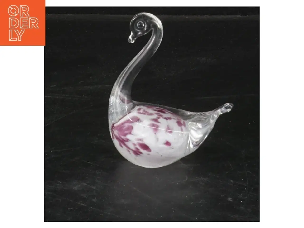 Billede 1 - Glasfigur af svane (str. 8x7 cm)