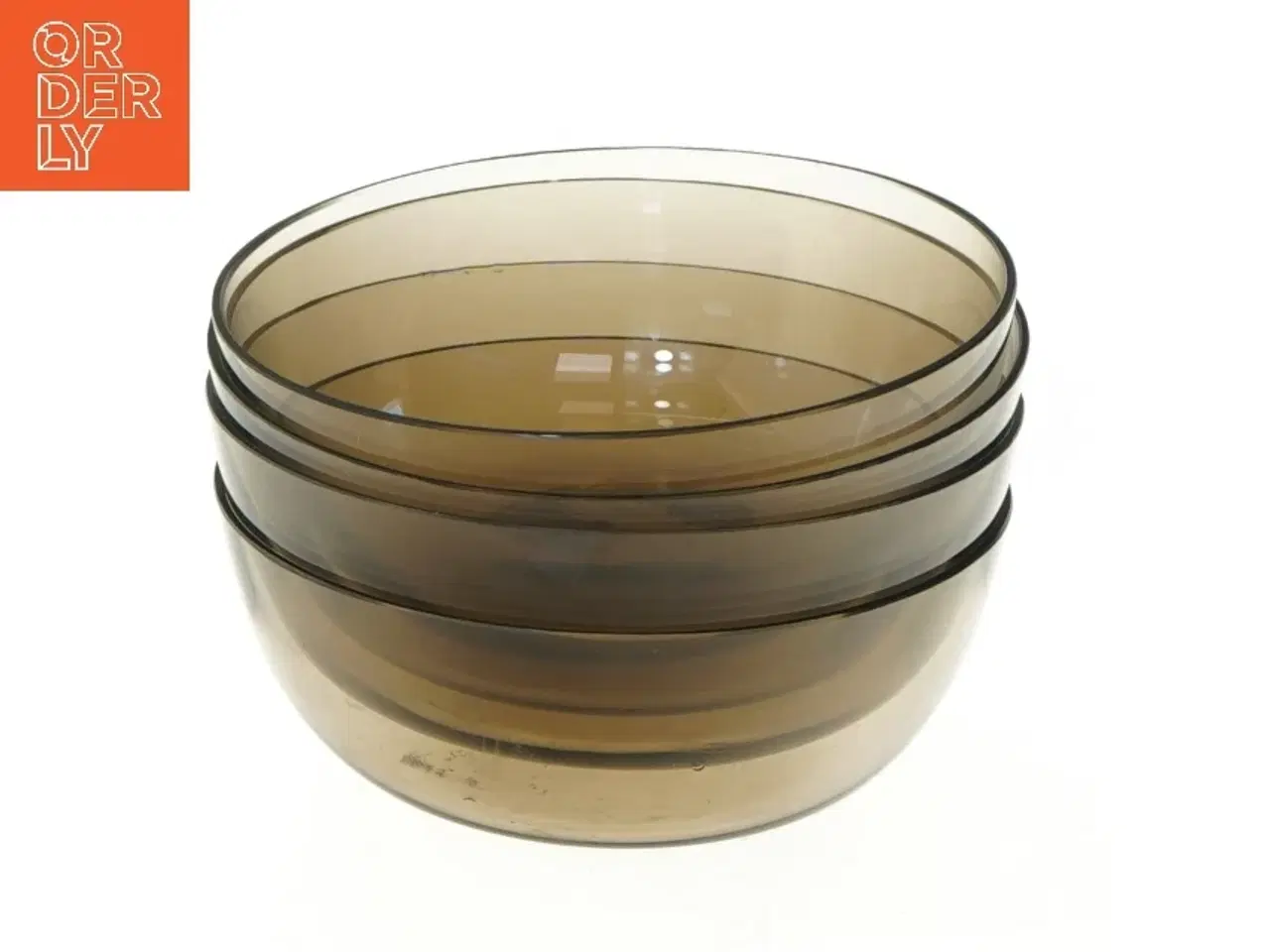 Billede 1 - 4 stk brune glasskåle Ø12 cm (str. 4 stk Ø 12 cm)
