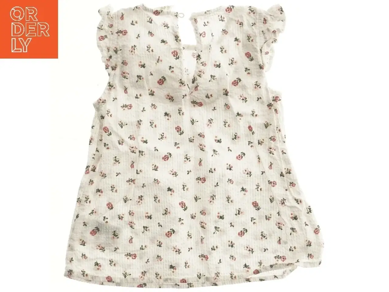 Billede 2 - Blomstret bluse med flæser fra H&M (str. 92)