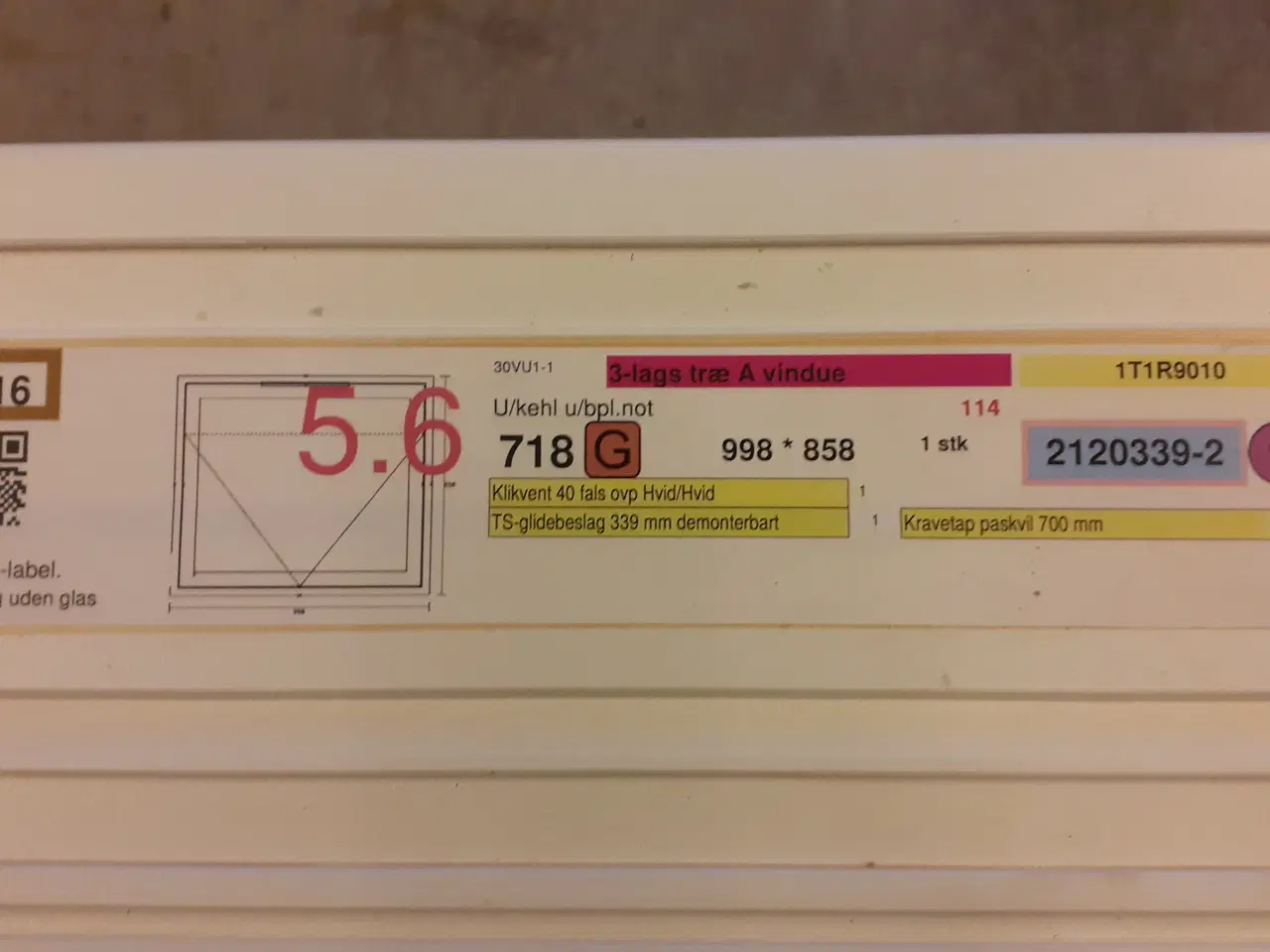 Billede 4 - 3 lags A vindue 998*858mm, tophængt