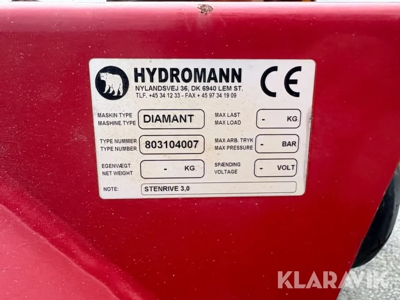 Billede 5 - Stenrive Hydromann Diamant 3.0