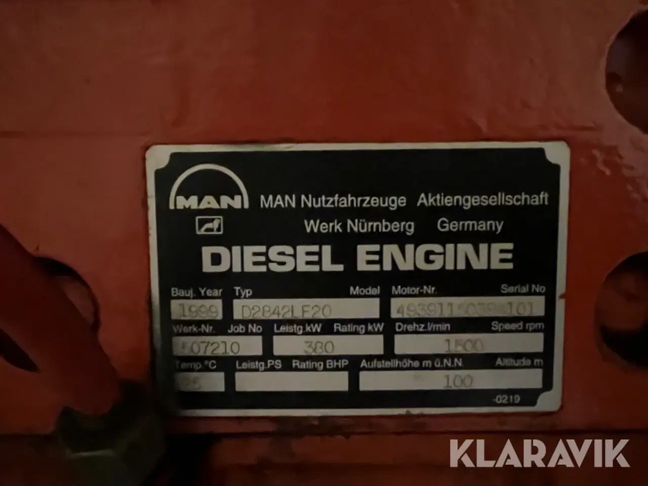 Billede 5 - Generator MAN D2842LE20 Diesel