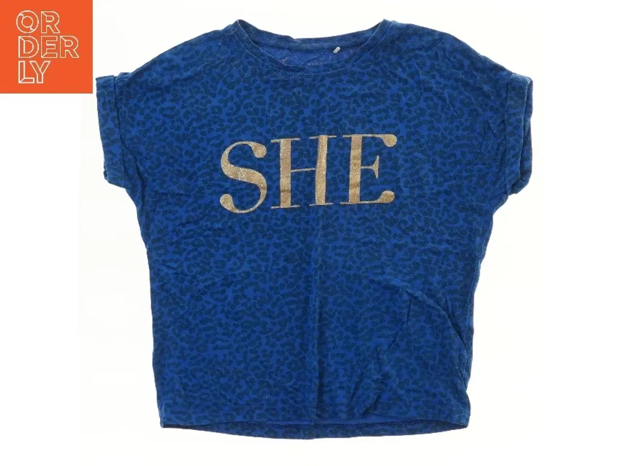 Billede 1 - Blå T-shirt med Leopardmønster fra Name It (str. 122)
