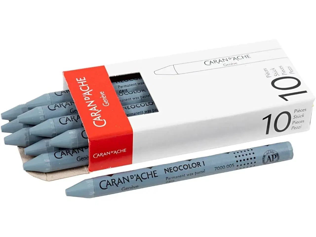 Billede 1 - CARAN D’ACHE Neocolor I, L: 10 cm, tykkelse 8,5 mm, grey (005), 10stk./ 1 pk.