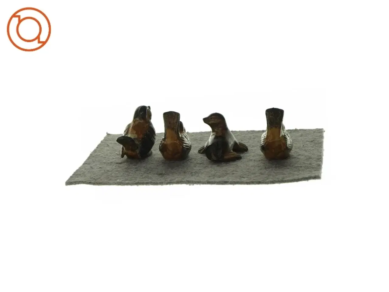 Billede 4 - Retro brunmeleret keramik. Dyrefigurer 4 styk af fugle (str. Cirka 7 x 3)