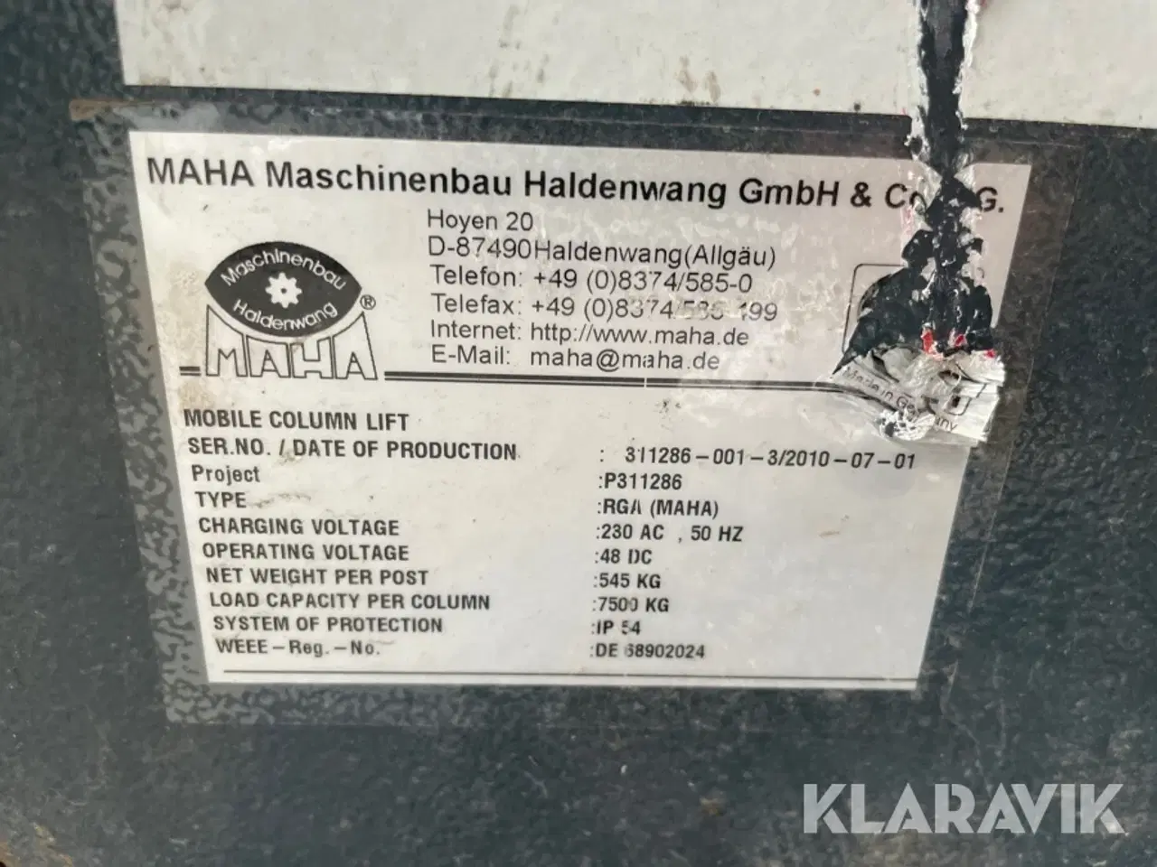Billede 6 - 4-søjlet mobil lift Maha RGA til lastbil
