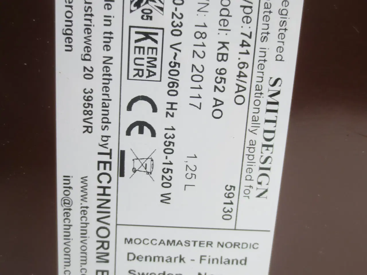 Billede 5 - 1 stk Mocca Master Kaffemaskine Model KB 952 AO