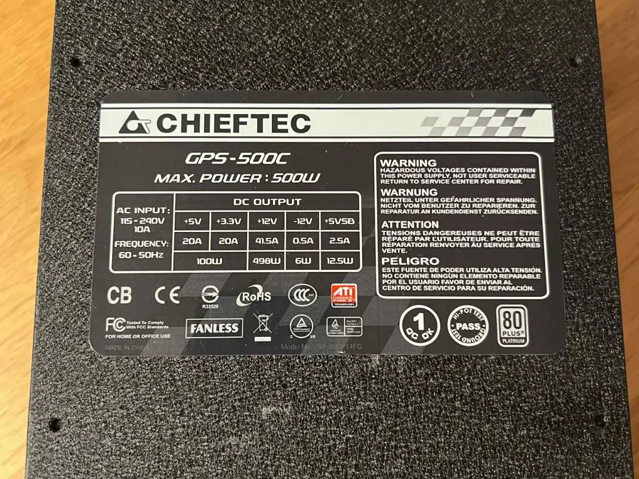 Billede 1 - Chieftec CPS-500C - 80 plus platnium