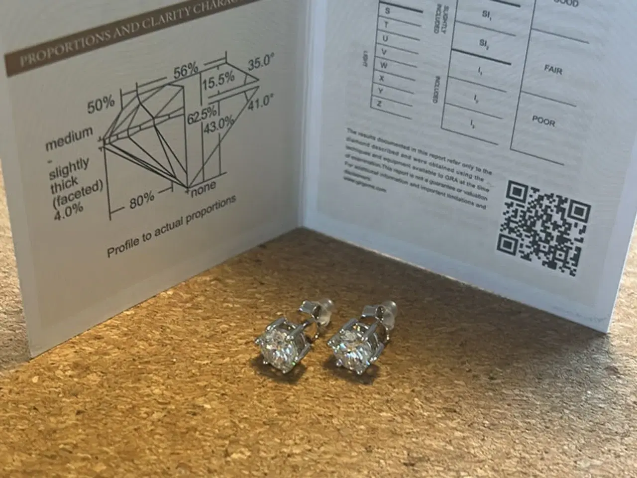 Billede 4 - Moissanite Halo øreringe 1 ct · Hvidguld · GRA-cer