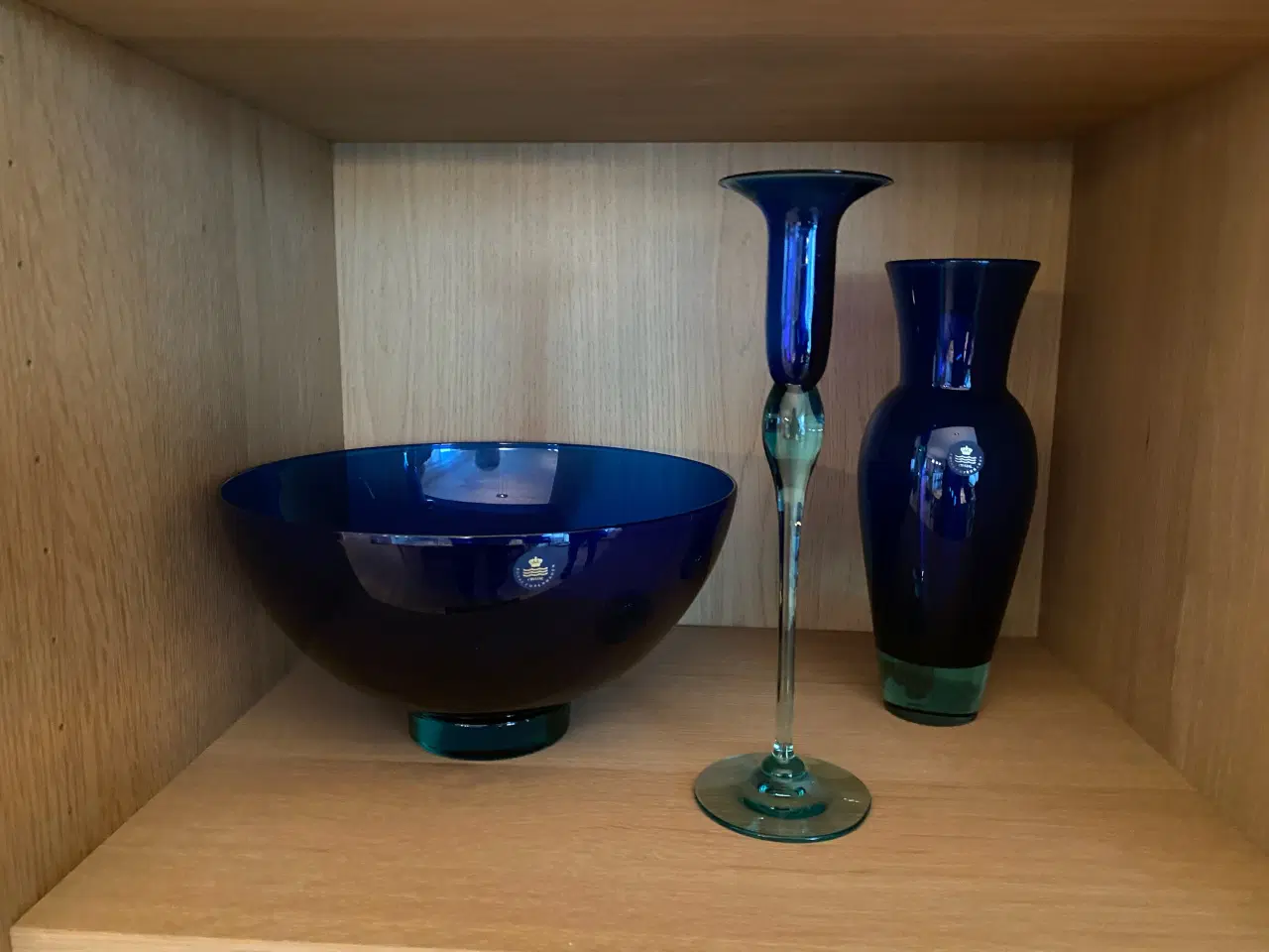 Billede 1 - Flot  lysestage vase og skål fra Royal Copenhagen 