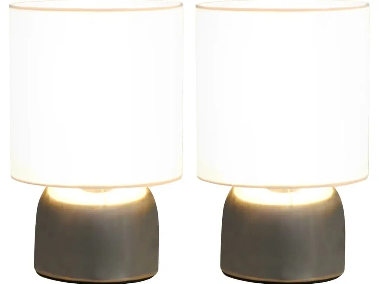 Billede 2 - Bordlamper 2 stk. touch-knap E14 hvid