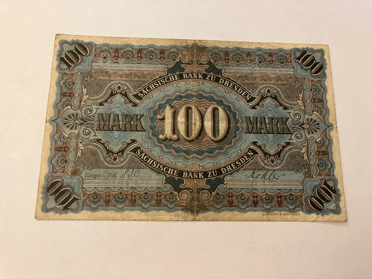Billede 1 - 100 Mark Sächsische Bank - Dresden - 1911 Germany