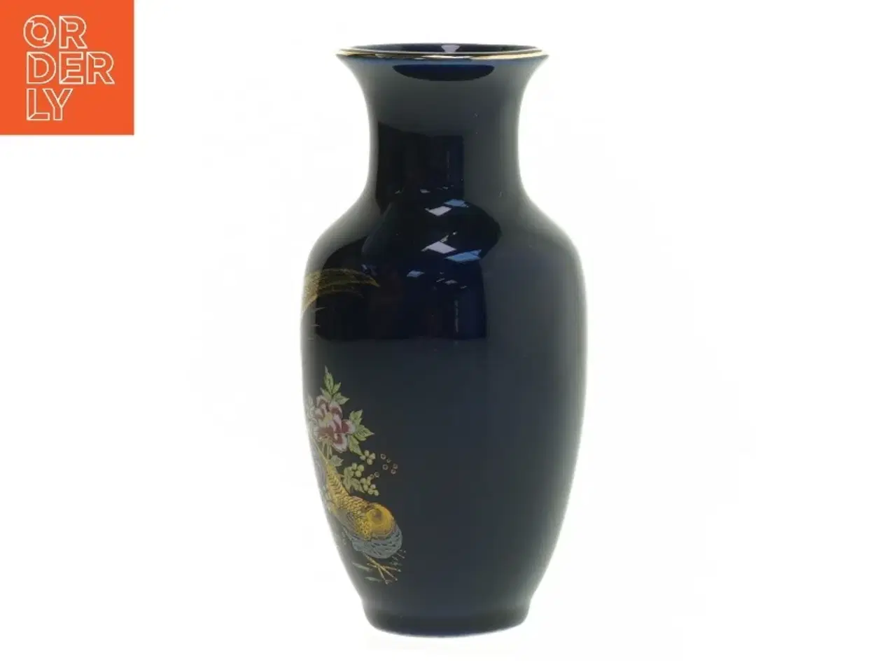 Billede 2 - Japansk vase med fuglemotiv (str. 16 cm)