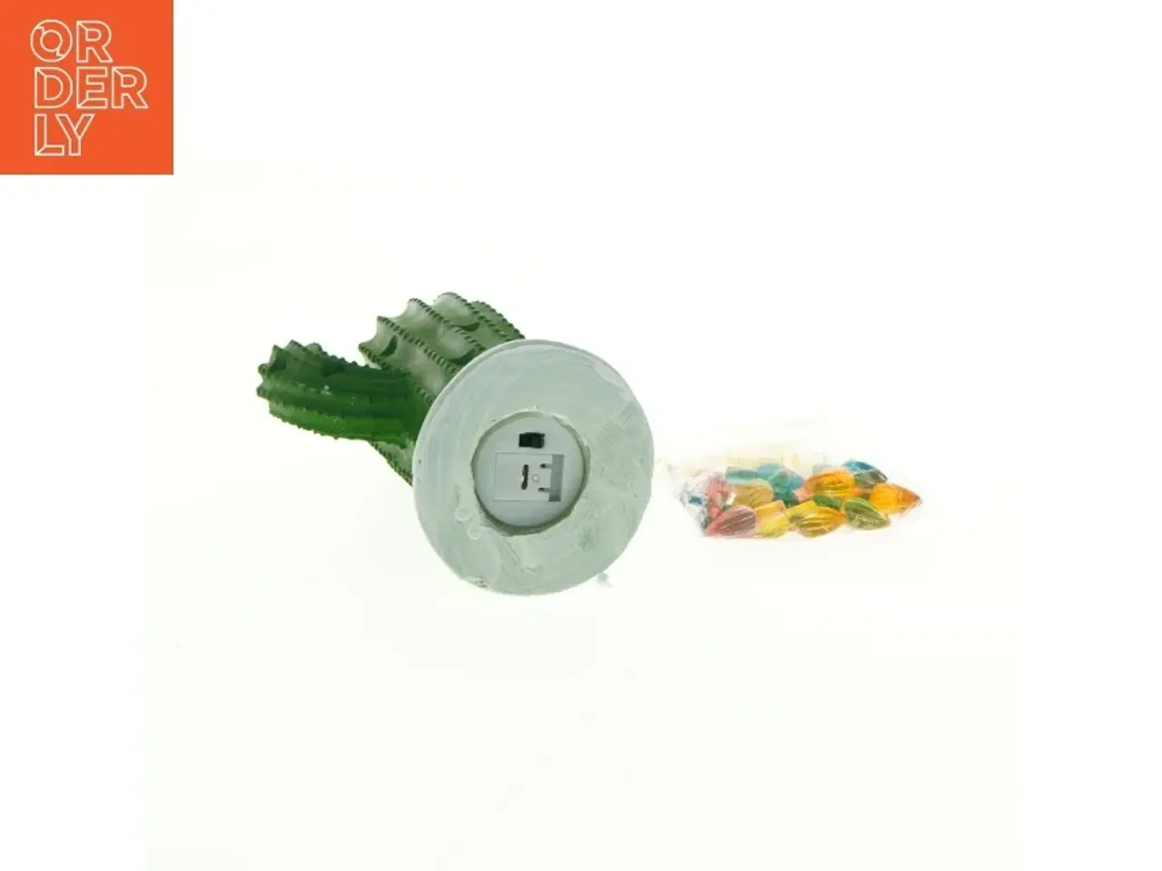 Billede 3 - Kaktus bordlampe med farvede lys (str. 14 x 13 cm)