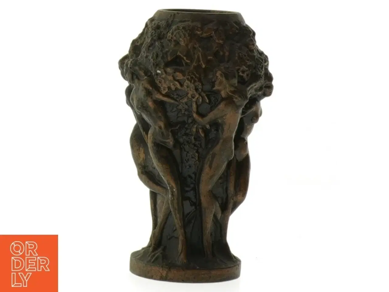 Billede 2 - Bronze vase med figurmotiv (str. 13 cm)
