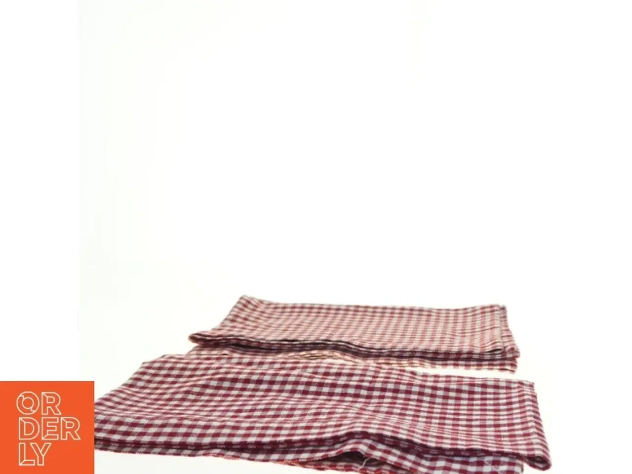 Billede 4 - Røde og hvide ternede bordløber (str. 130 x 40 cm)