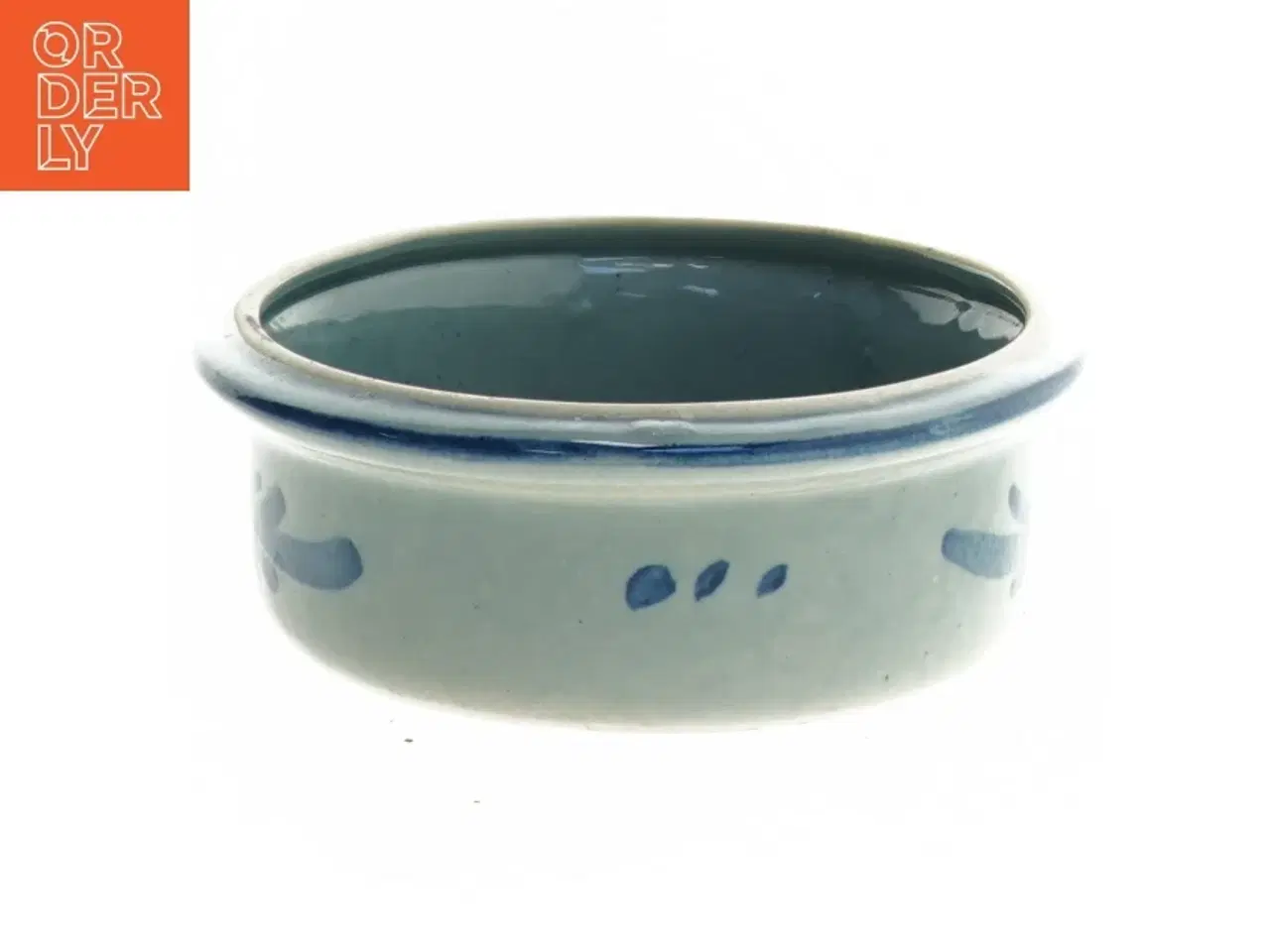 Billede 2 - Keramikskål med blåt blomstermønster (str. 19x15 cm)