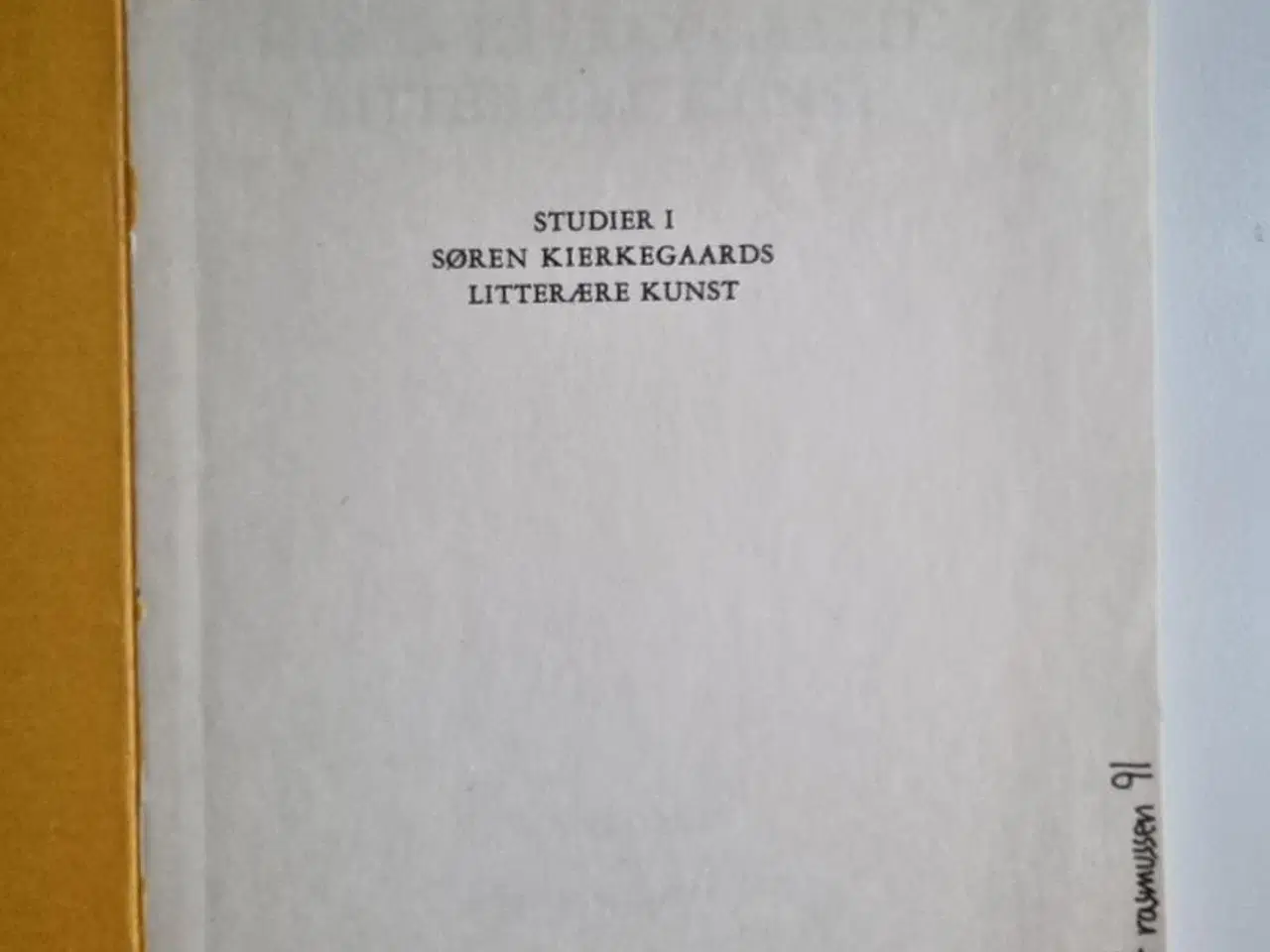 Billede 1 - Billeskov Jansen: Studier i Søren Kierkegaards ..
