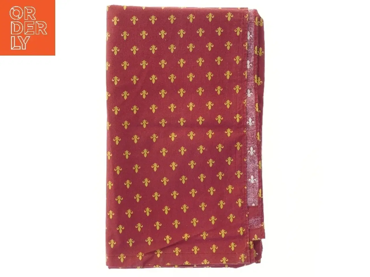 Billede 1 - Rød dug med guldmotiv (str. 210x260 cm)