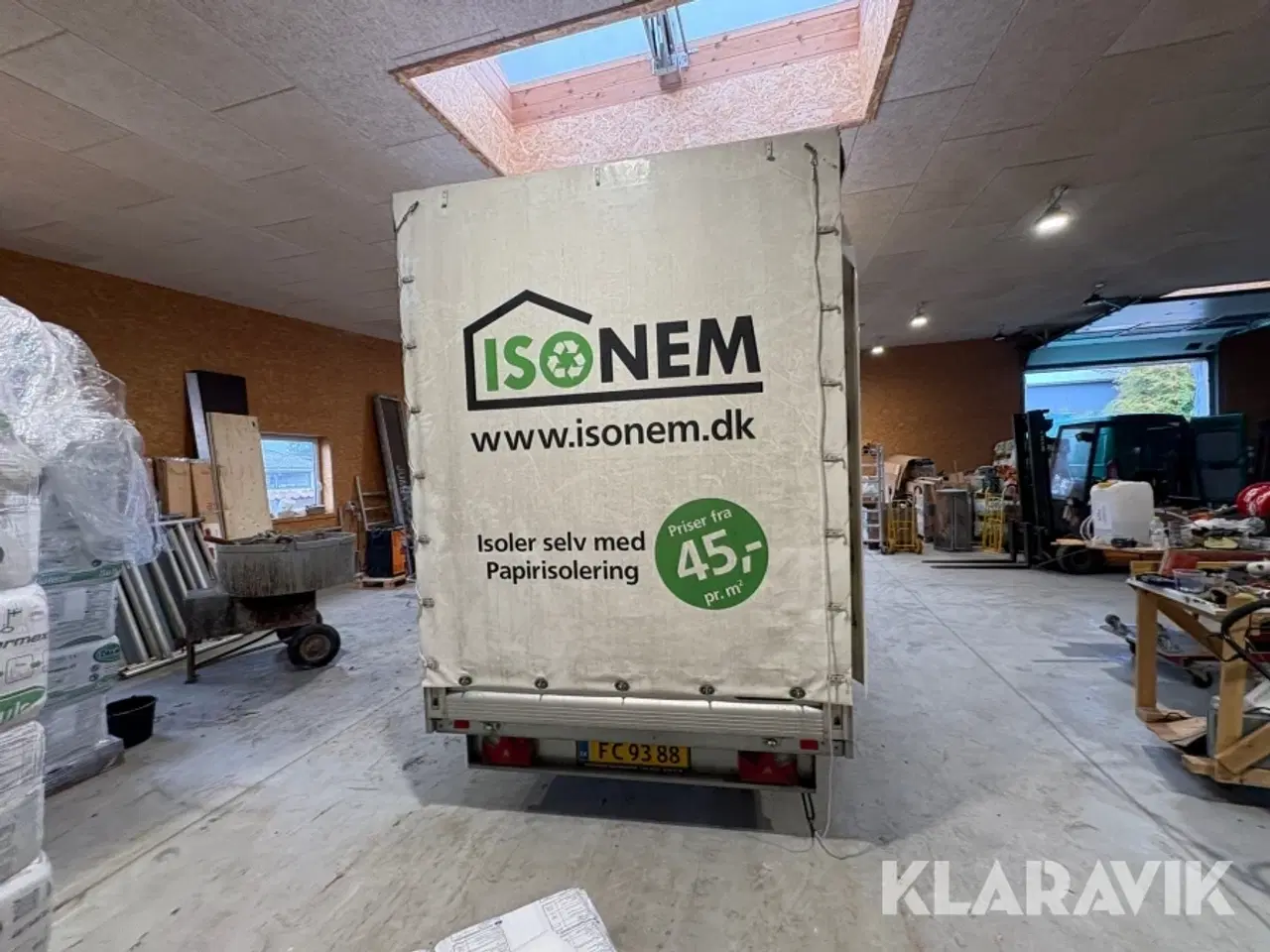 Billede 3 - Gardin trailer Unsinn GTP 2636 med isoleringsmaskine monteret