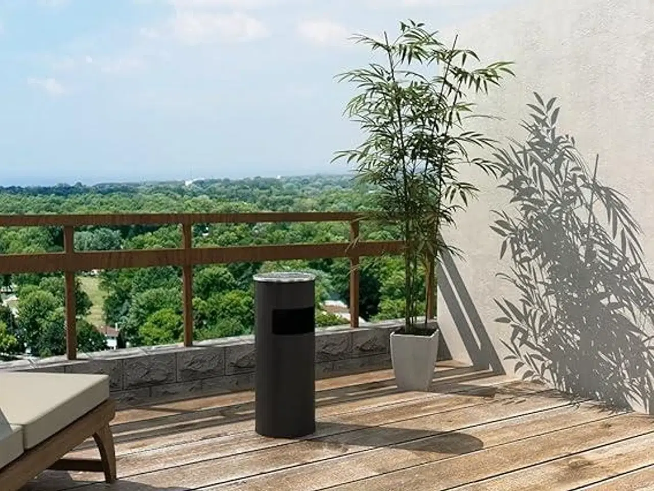 Billede 2 - Skraldespand/Askebæger på fod rustfrit stål, sort, 60,5 × 24,5 cm (LTB17C)