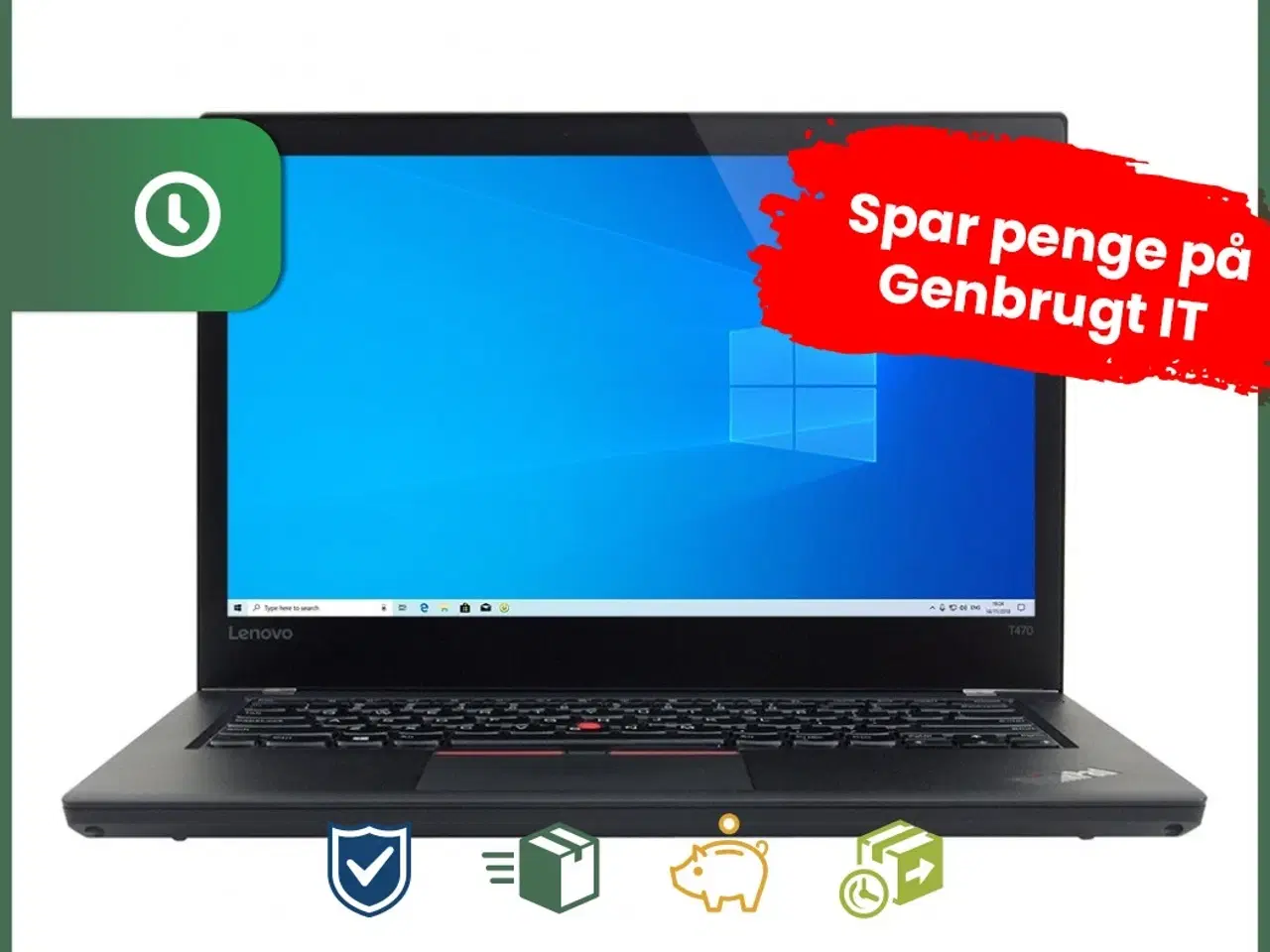 Billede 1 - Lenovo ThinkPad T470 14" - Intel i5 7200U 2,5GHz 256GB NVMe 8GB Win10 Pro