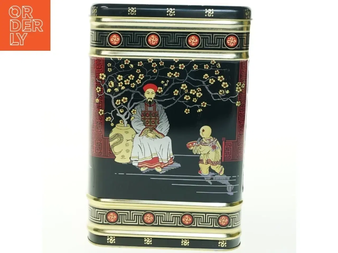 Billede 4 - Asiatisk inspireret metaldåse (str. H. 25,5 cm. 16,5 x 16,5 cm)