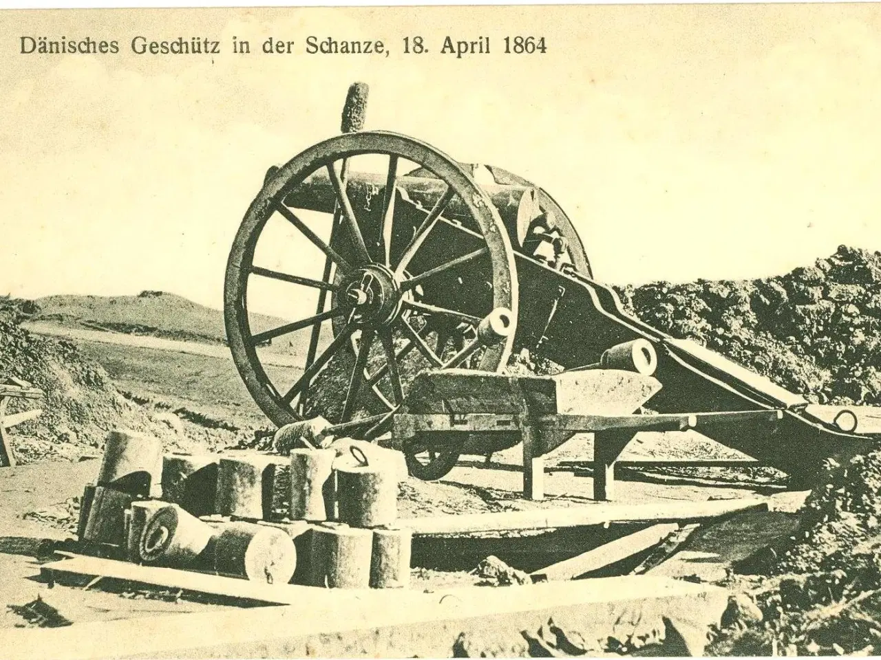 Billede 1 - Krigen 1864. Dansk kanon i Dybbøl skanse III