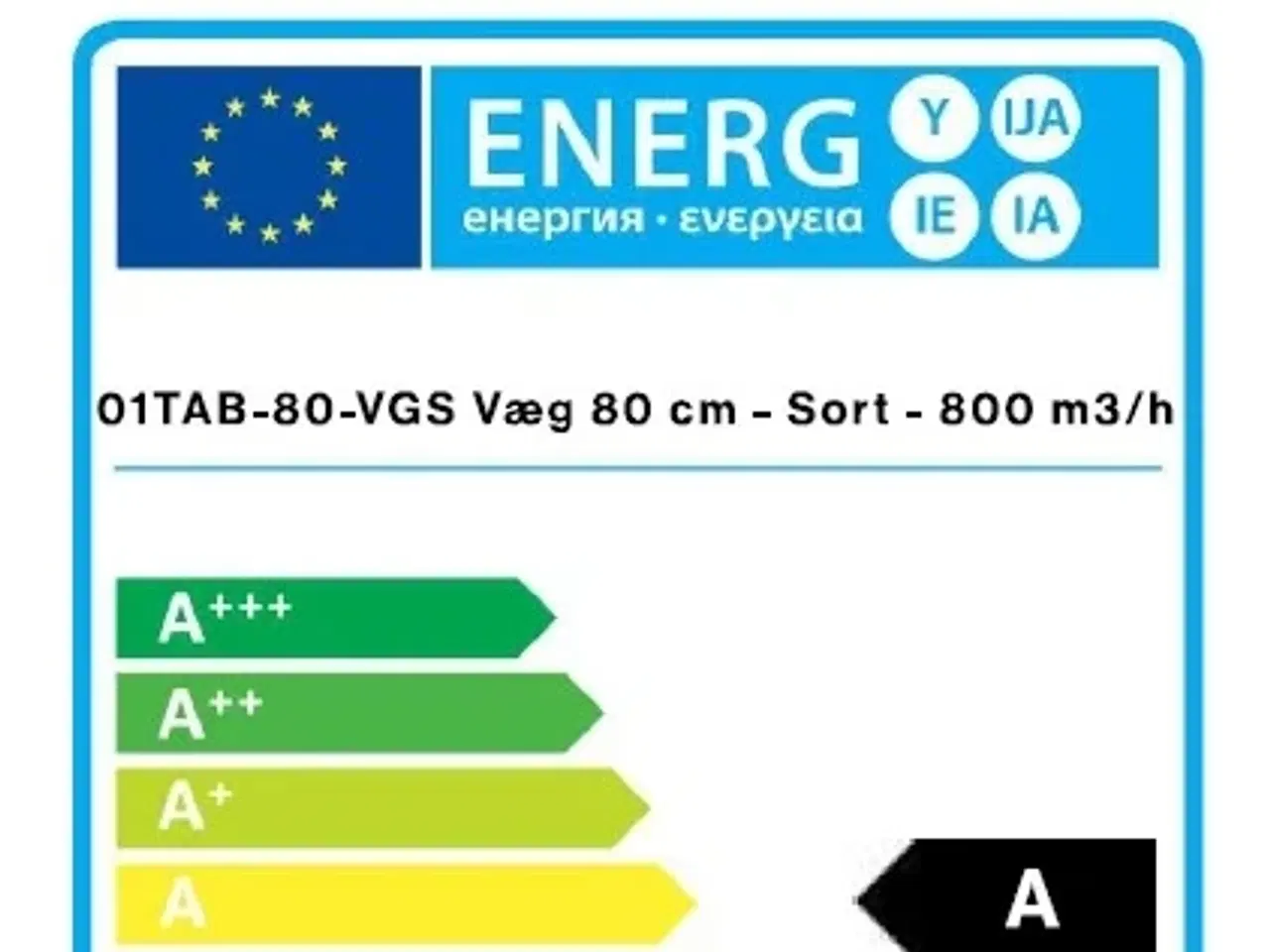 Billede 3 - NY Falmec 01TAB-80-VGS Tab emhætte, 80 cm 