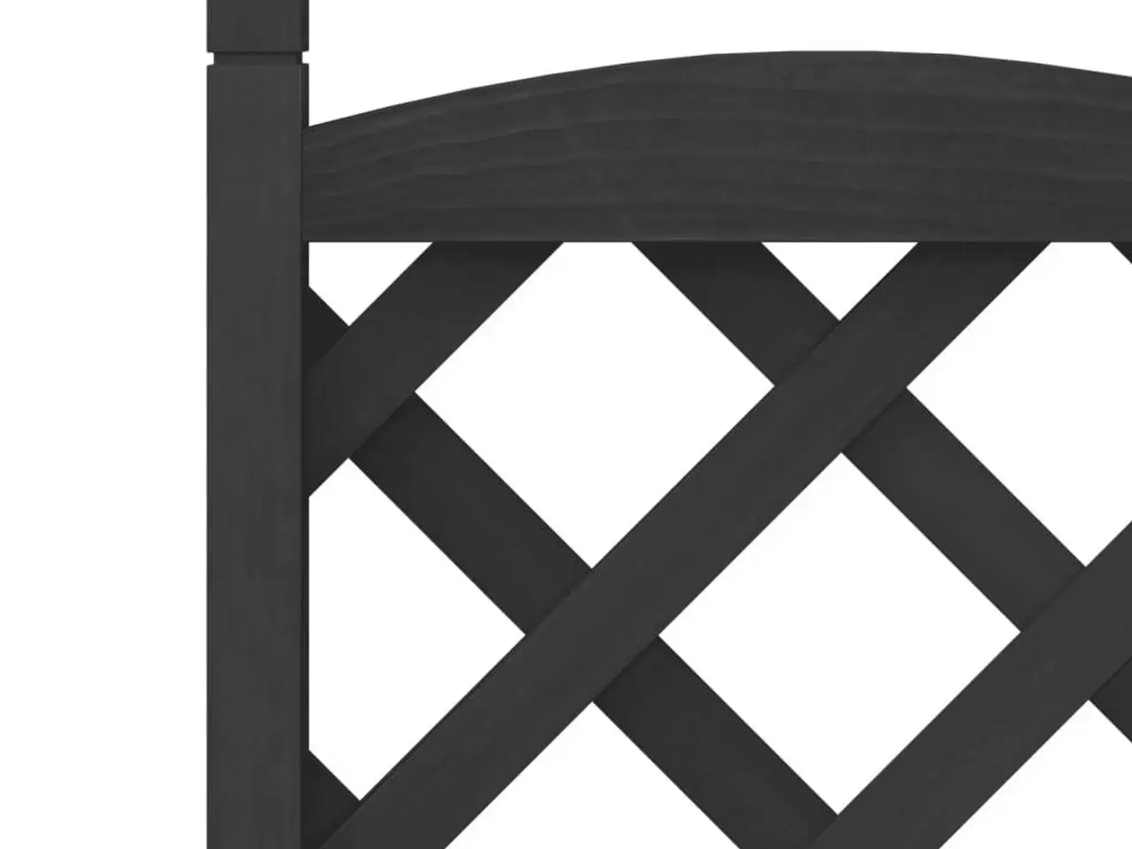 Billede 7 - Plantekasse med espalier og hjul massivt fyrretræ sort