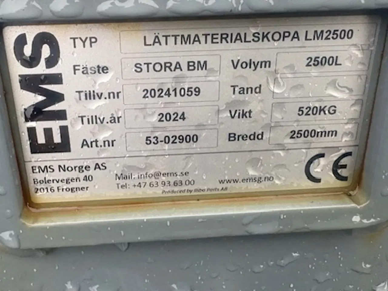 Billede 5 - Volvo SKOVL EMS 250 CM, 2,5 M3