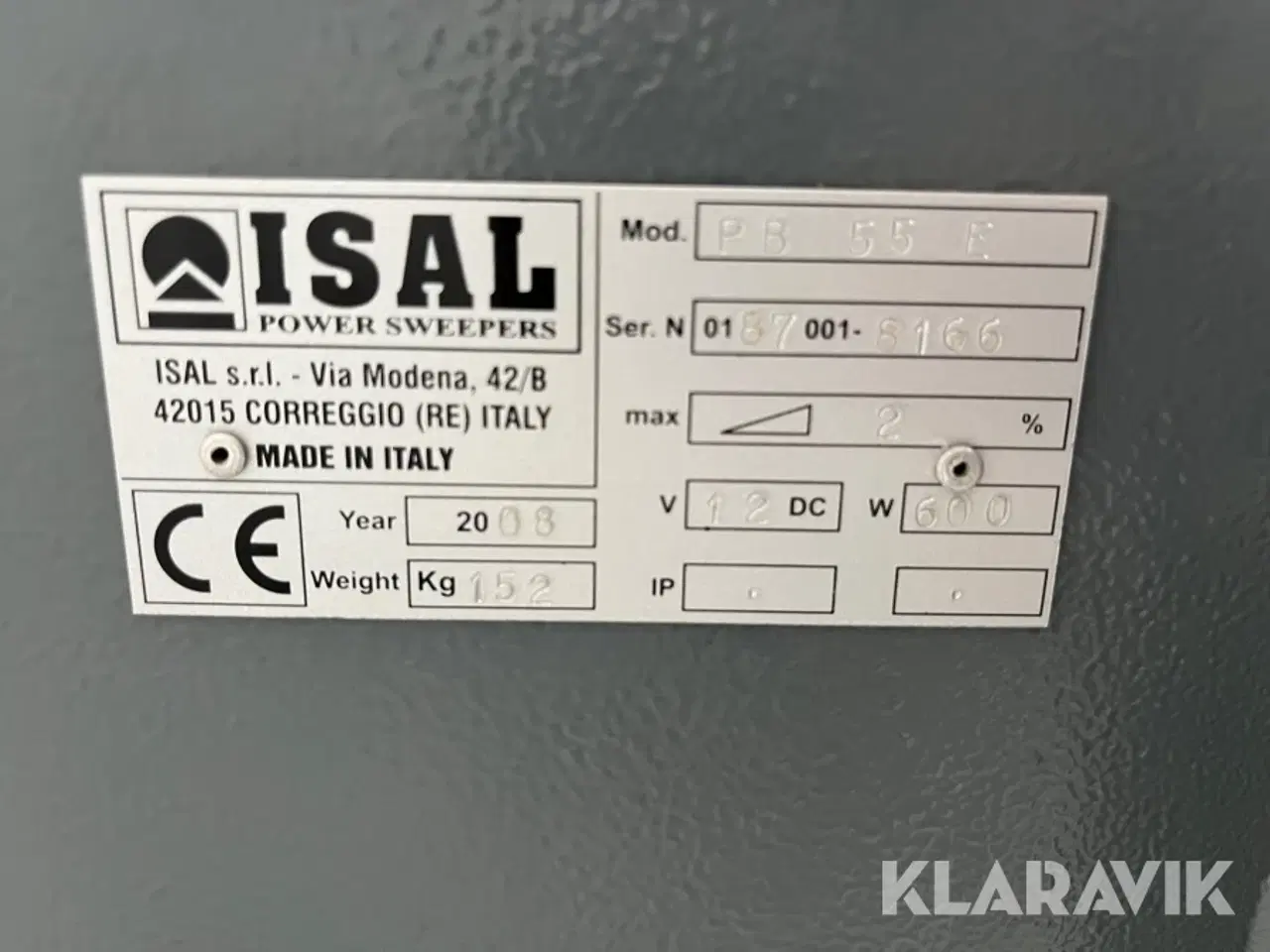 Billede 8 - Fejemaskine Isal PB55E med sug.