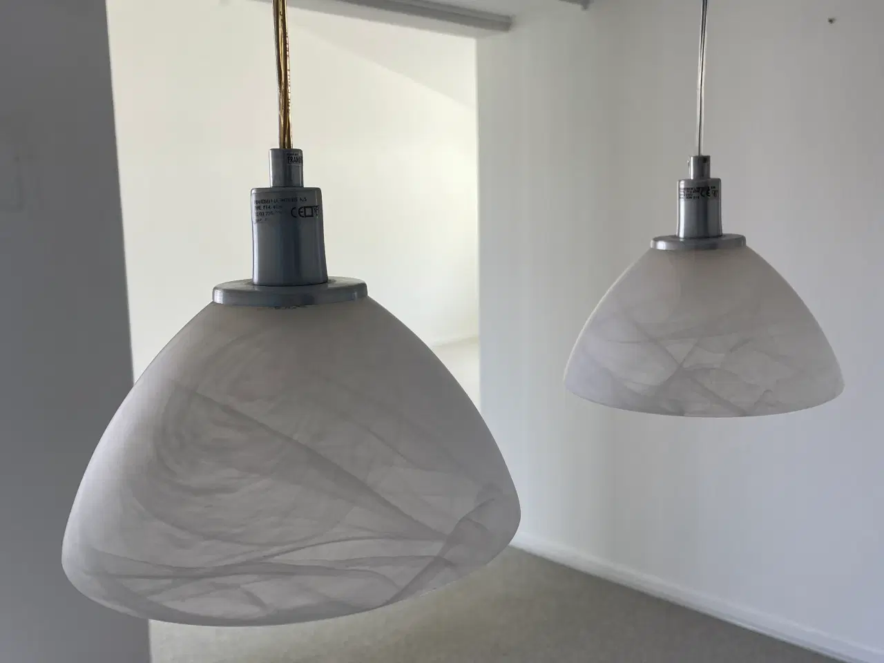 Billede 1 - 2 pæne glas loftlamper