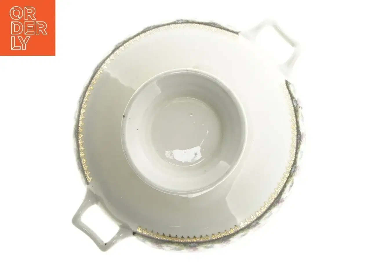 Billede 3 - Porcelænsfad med blomstermotiv (str. Ø 15 cm)