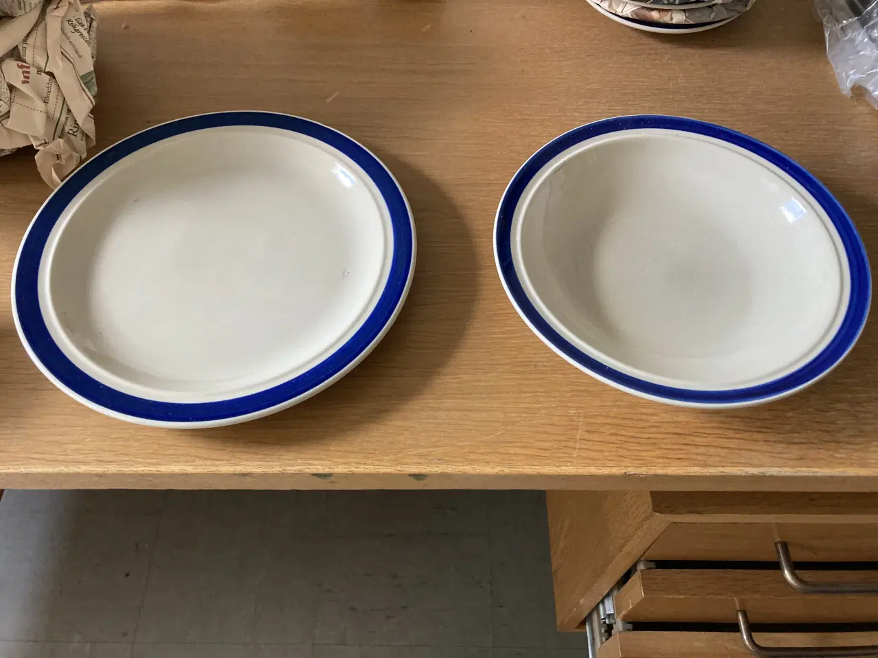 Billede 3 - Spise- og kaffestel blå linje/kant