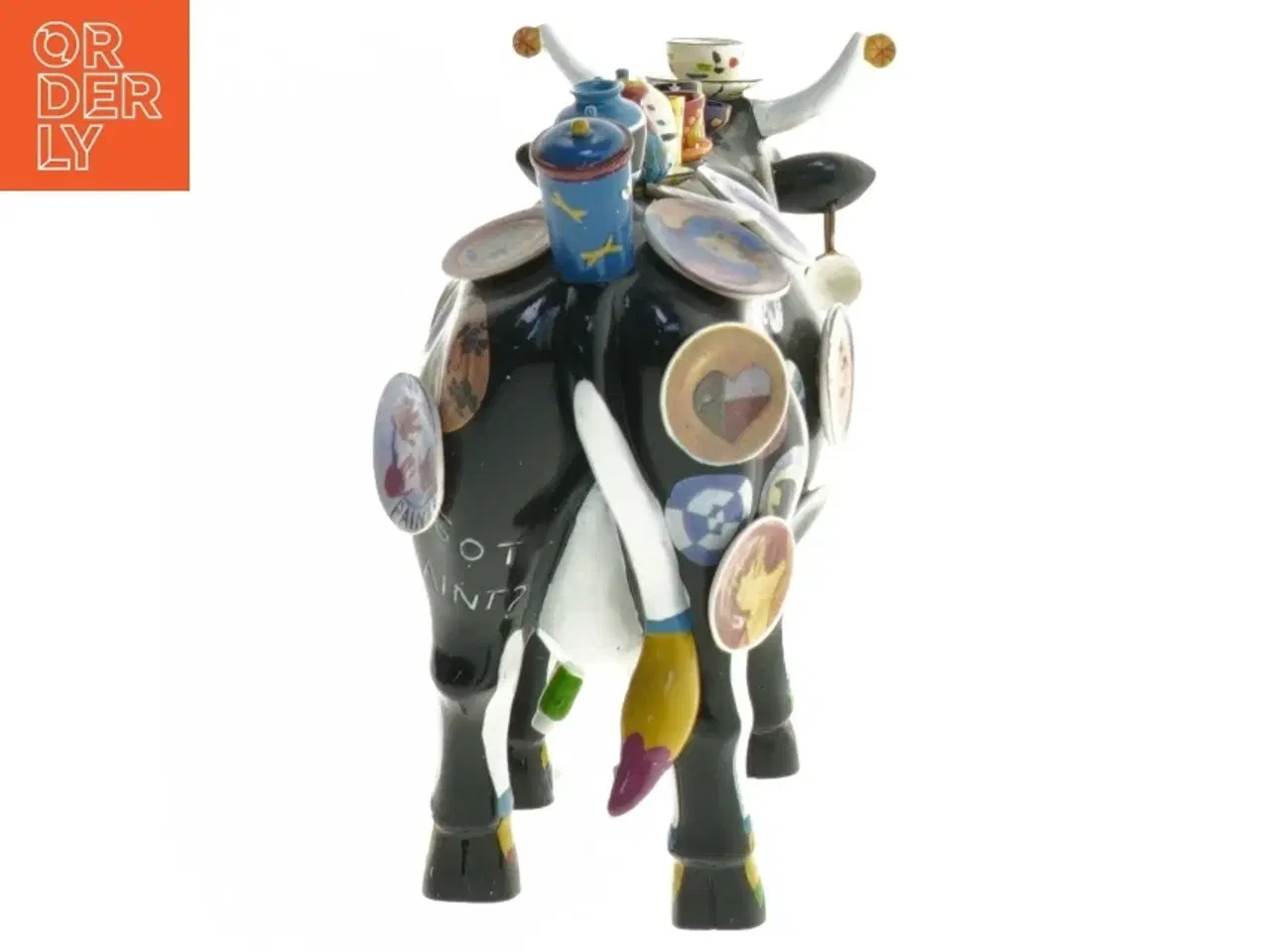 Billede 2 - Dekorativ kofigurine med kopmotiver fra CowParade (str. 20 cm)