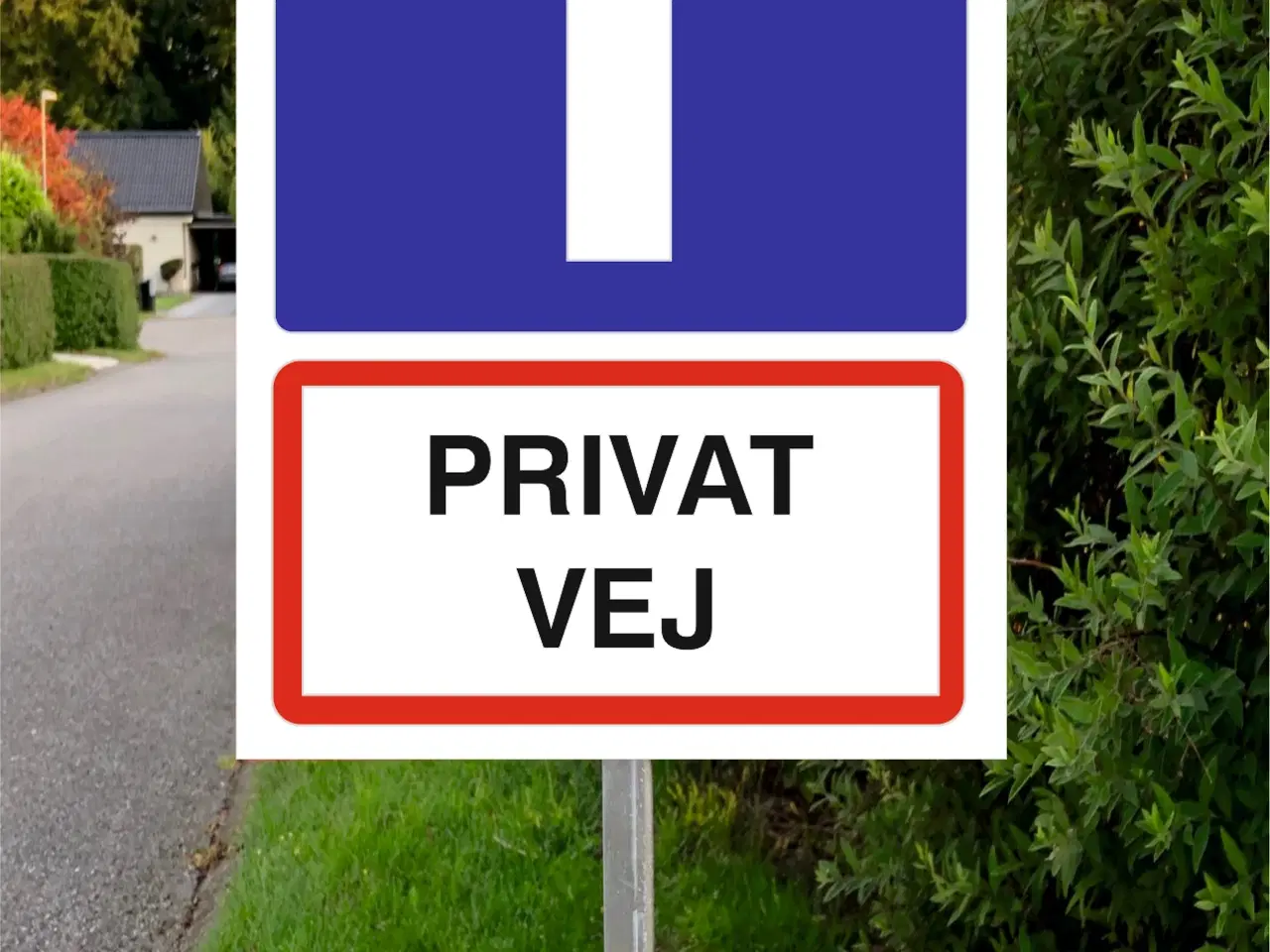 Billede 7 - Skilte: Blind vej, Privat område, Parkering forbud