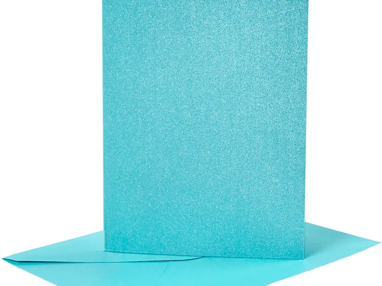 Billede 1 - Kort og kuverter, kort str. 10,5x15 cm, kuvert str. 11,5x16,5 cm, perlemor, 120+210 g, blå, 4sæt/ 1 pk.