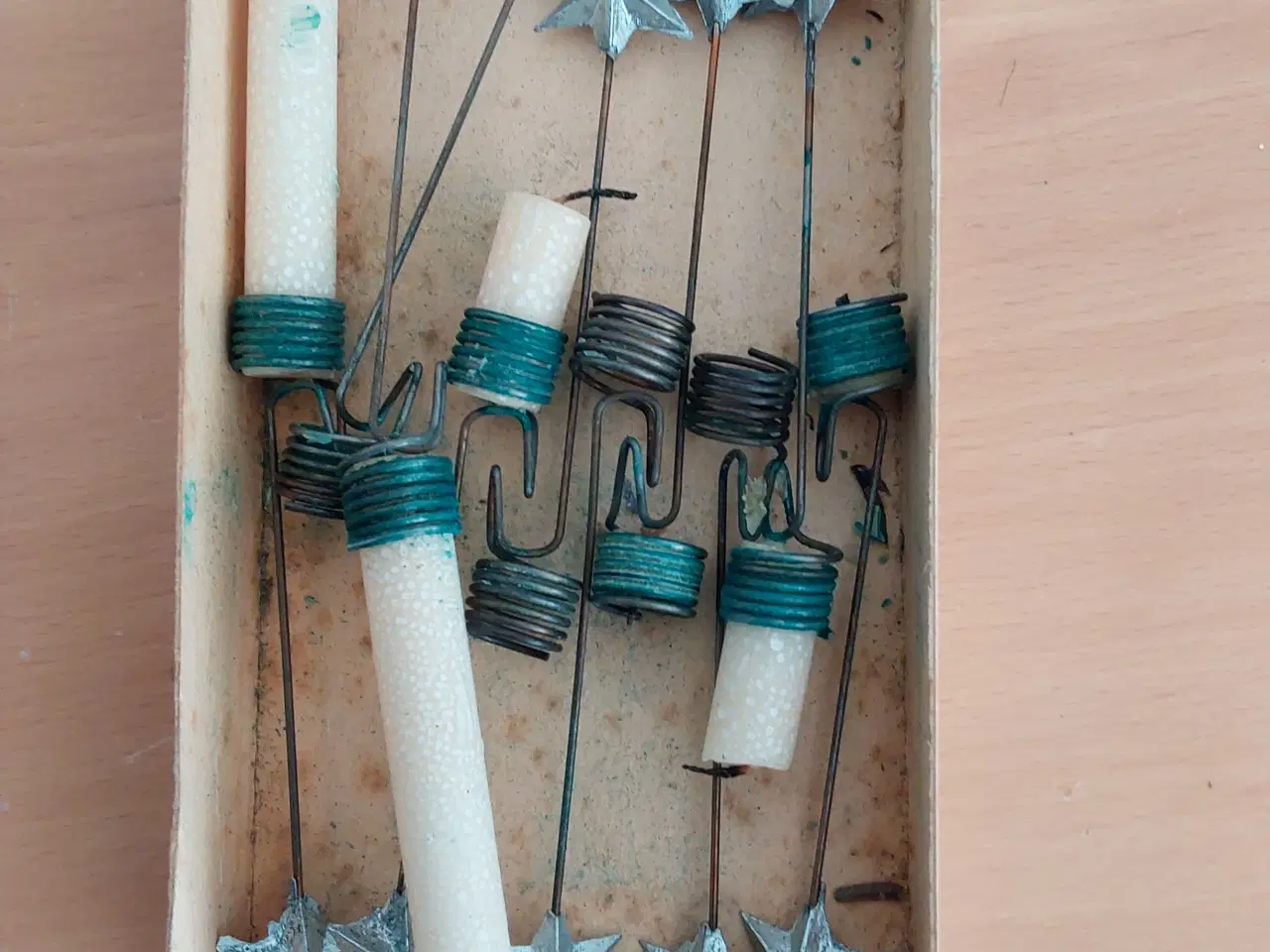 Billede 3 - Juletræs lysholdere med lille stjerne, antikke.