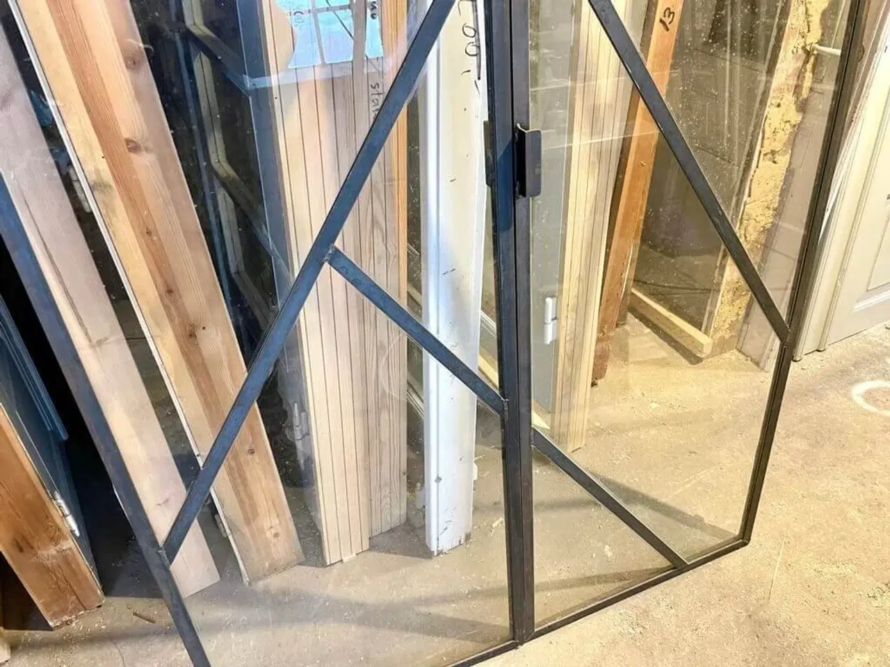 Billede 4 - Ny, dobbelt New Yorker-glasdør m. karm