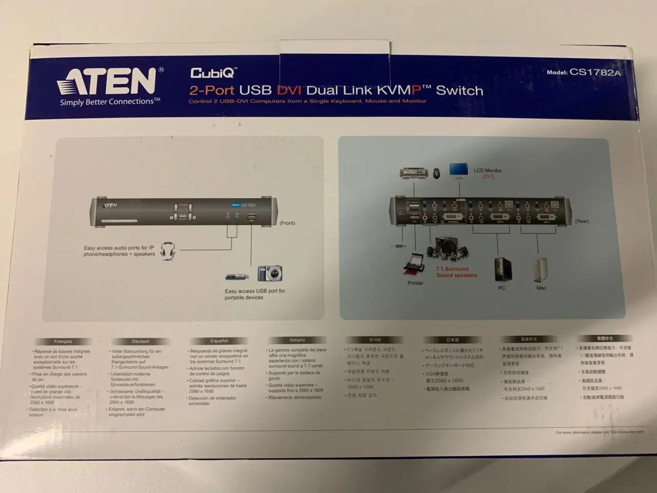 Billede 2 - Aten CubiQ CS1782A, 2-port USB DVI Dual Link KVM s