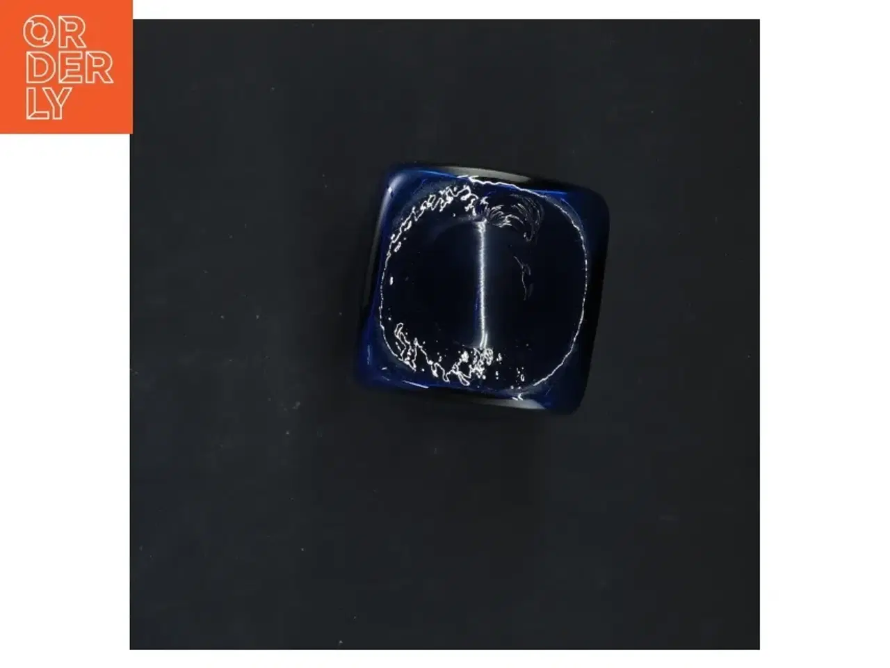 Billede 2 - Blå Holmegaard vase  (str. 16x6x6 cm)