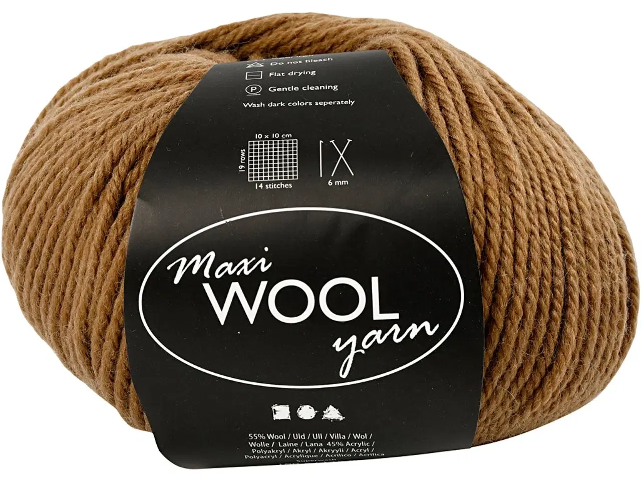 Billede 1 - Superwash Uldgarn Lys Brun 100g - 125m Kvalitet