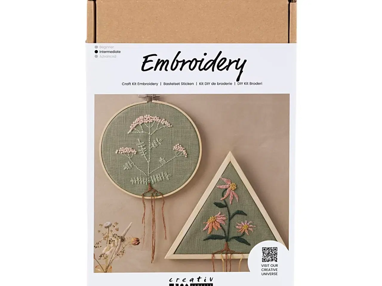 Billede 1 - DIY Kit Broderi, Broderirammer, støvet grøn, 1 pk.